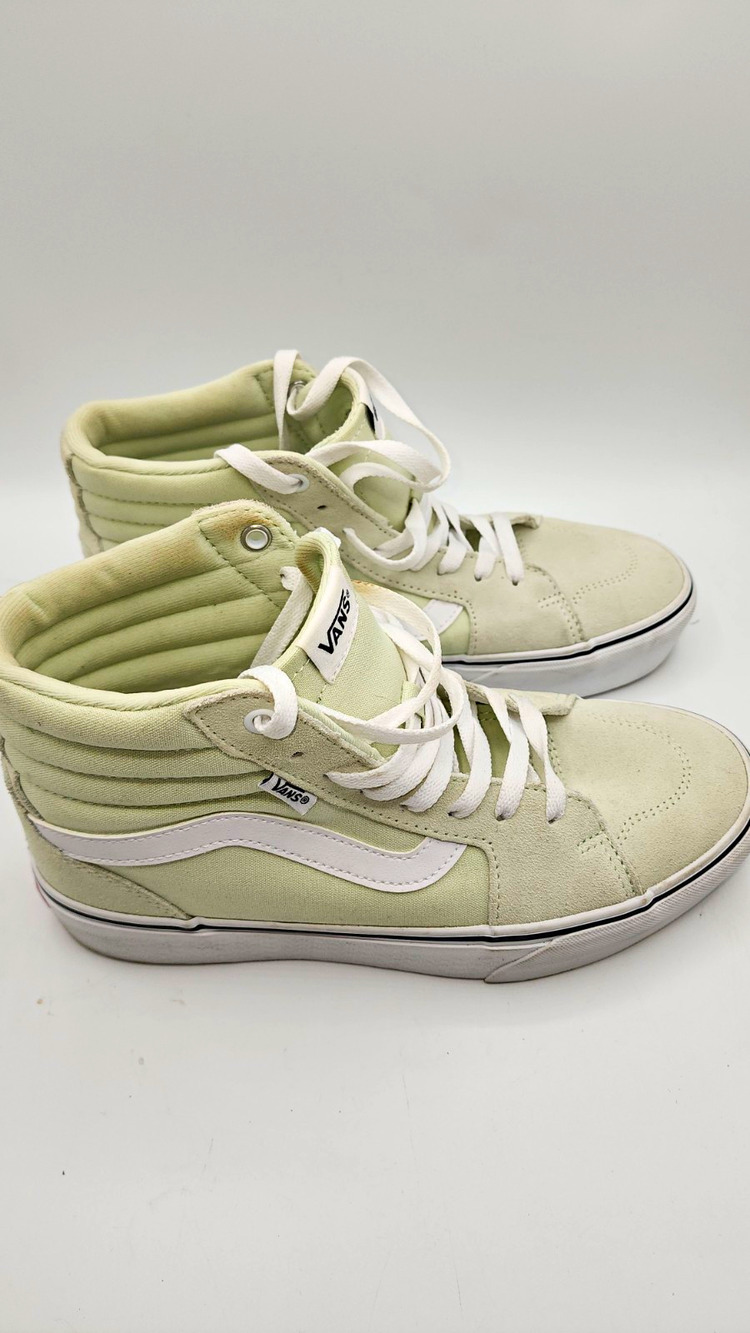 VANS Sk8-Mid Green/Wht Suede Mid Top Lace Up Sneakers Rubber Sole Sz9